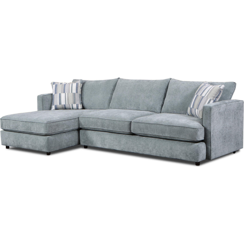 Finley Sectional Sofa w/ Left Facing Chaise in Spa Blue Chenille